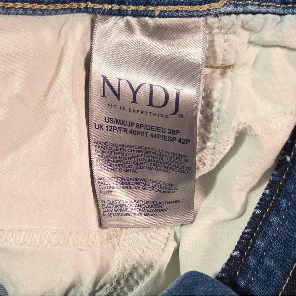NYDJ Boyfriend Jeans Womens 8P Blue Valle Lift Tuck High Rise Denim EUC - Picture 4 of 5